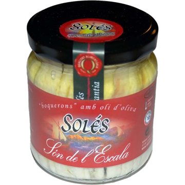 Boqueron Salaons Solés En Aceite De Oliva Y Vinagre Tarro 225 Gr