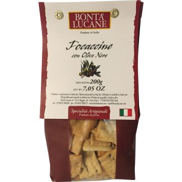 Focaccine Bonta Lucane Con Aceitunas Bolsa 200 Gr