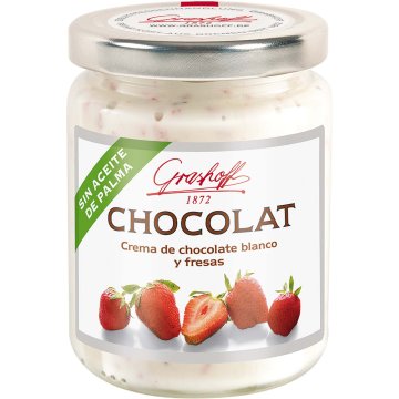 Crema De Xocolata Grashoff Blanc Amb Maduixas Pot 250 Gr