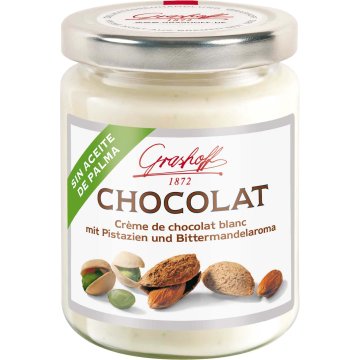 Crema De Chocolate Grashoff Blanco Con Pistacho Y Almendra Tarro 235 Gr