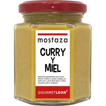Mostaza Gourmet Leon Con Curry Y Miel Tarro 16 Cl