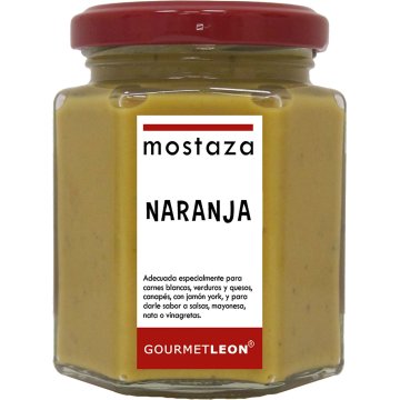 Mostaza Gourmet Leon Con Naranja Tarro 16 Cl