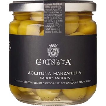 Olives La Chinata Mançanenca Gust Anxova Pot 350 Gr