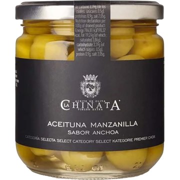 Aceitunas La Chinata Manzanilla Sabor Anchoa Tarro 350 Gr