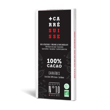Chocolate Carré Suisse Caribe 100% Cacao 80 Gr