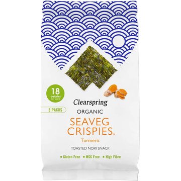 Snack Clearspring Ecológico De Alga Nori Con Curcuma Paquete 4 Gr