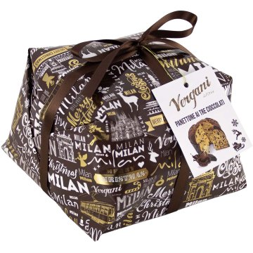 Panettone Vergani Merry Christmas Line 3 Chocolates 750 Gr