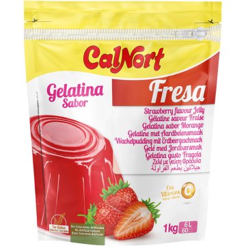Gelatina Calnort Fresa En Polvo Doy-pack 1 Kg