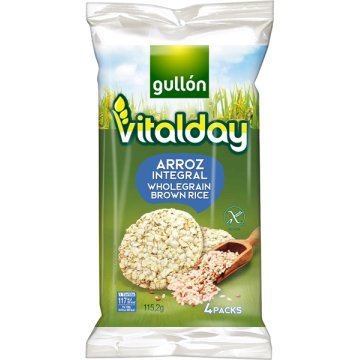 Coquetes D'arròs Gullón Vitalday Integral Sense Gluten 115.2 Gr Pack 4