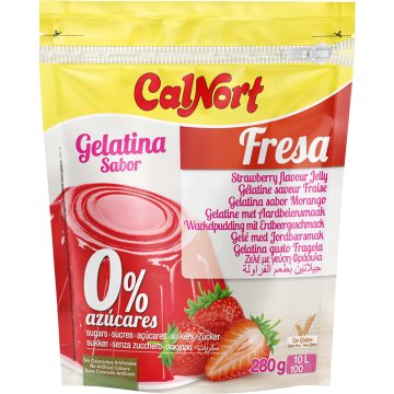 Gelatina Calnort 0% Maduixa En Pols Doy-pack 280 Gr