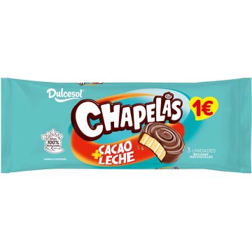 Bescuit Dulcesol Chapelas Cacau 135 Gr 3 U