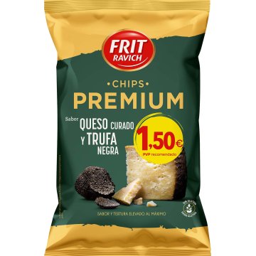 Patates Chips Frit Ravich Premium Formatge-tòfona Bossa 100 Gr