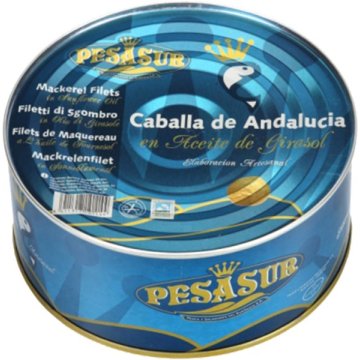 Caballa Pesasur De Andalucía En Aceite De Girasol Filetes 0º Lata 1 Kg