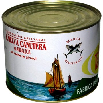 Melva La Tarifeña Canutera En Aceite De Girasol Filetes 0º Lata 1.8 Kg De Andalucía