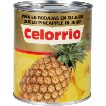 Piña Celorrio En Su Jugo Rodajas Lata 1 Kg