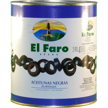 Aceitunas Faro Negras Rodajas Lata 3.1 Kg
