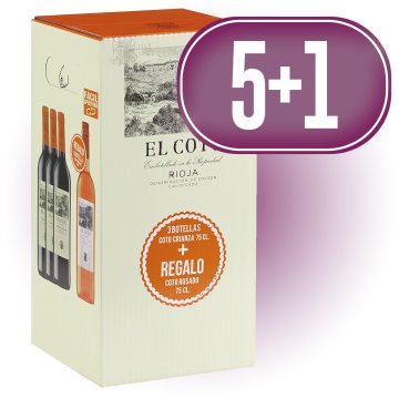 5 CAJAS PROMO 3 BOT COTO CRIANZA + 1 ROSADO + REGALO 1 CAJA PROMO 3 BOT COTO CRIANZA + 1 ROSADO