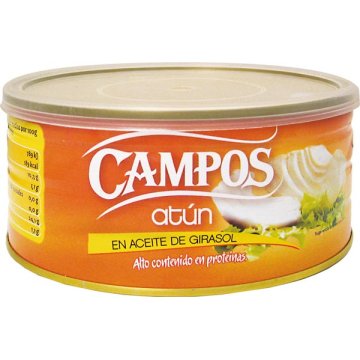 Atún Listado Campos En Aceite De Girasol Lata 900 Gr