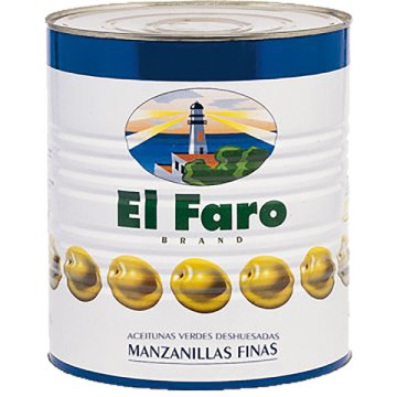 Aceitunas Faro Manzanilla Sin Hueso 200/220 Lata 10 Kg