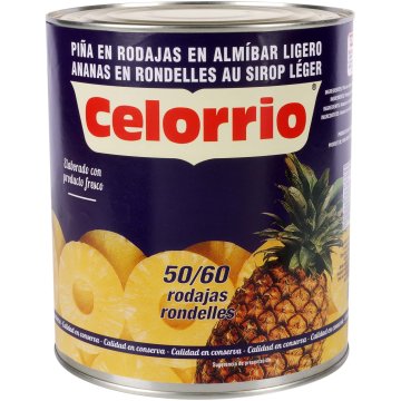 Piña Celorrio Almíbar Ligero Rodajas 50/60 Lata A10 3 Kg