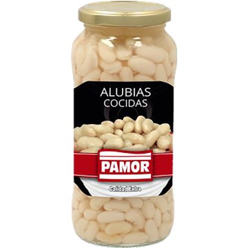 Alubias Pamor Blancas Extra Cocidas Tarro 1 Kg