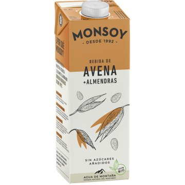 Bebida De Avena Monsoy Bio Almendras Brik 1 Lt