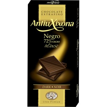 Chocolate Antiu Xixona 72 % Cacao Negro 100 Gr