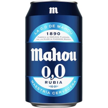 Cervesa Mahou 0,0 Rubia Llauna 33 Cl